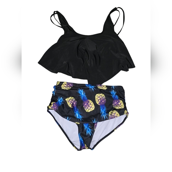 Womens Black Pineapple Bikini, Size Large In Good Condition! - Picture 1 of 3